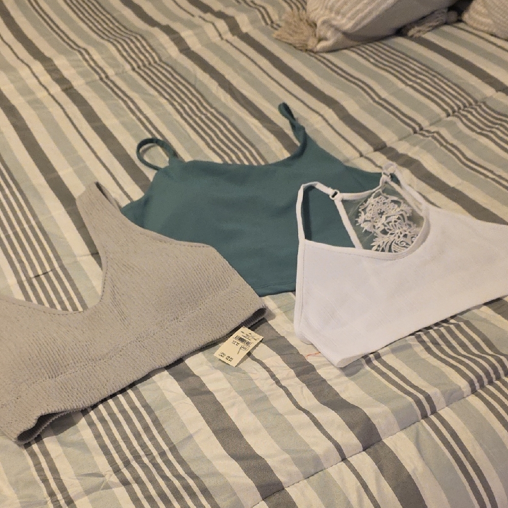 Set of Three Braletts in Gray, Teal, and White, Gray Is Arie Nwt.